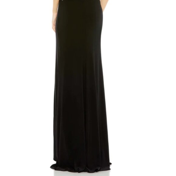 MAC DUGGAL 42006  MULTI COLOR BEADED FLORAL CAMI BLACK STERTCH JERSEY GOWN 12 - Picture 4 of 6